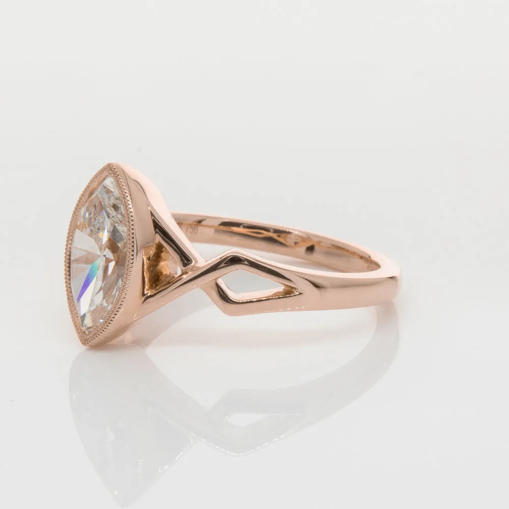 18ct Rose Gold 1.51ct Diamond Snowflake Ring