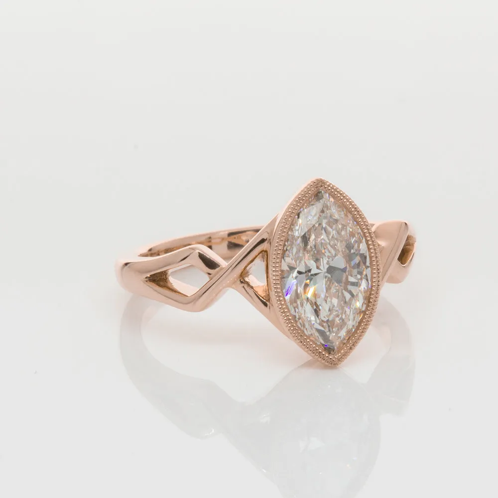 18ct Rose Gold 1.51ct Diamond Snowflake Ring