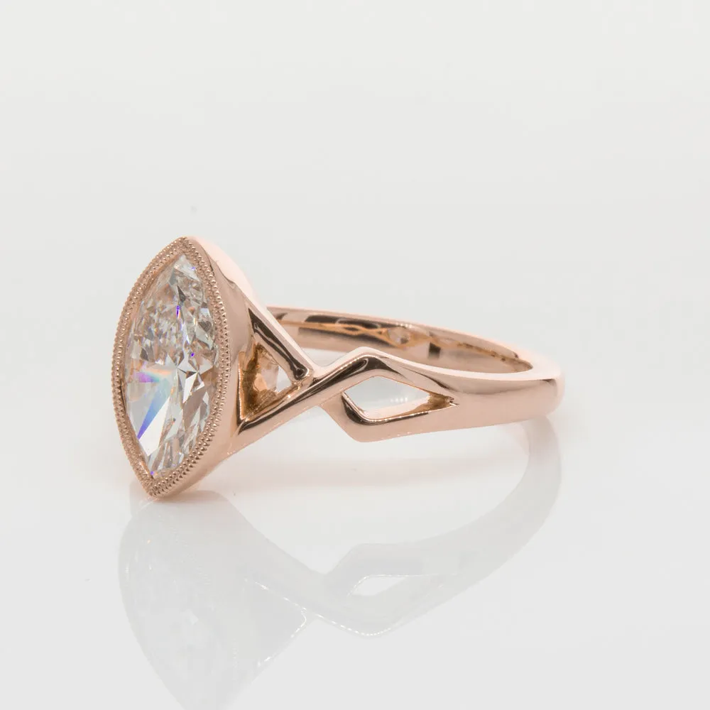 18ct Rose Gold 1.51ct Diamond Snowflake Ring