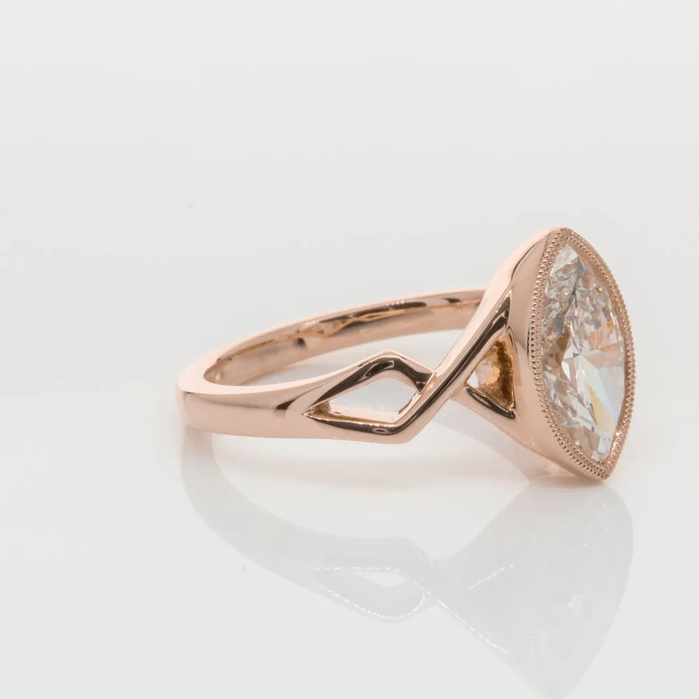 18ct Rose Gold 1.51ct Diamond Snowflake Ring