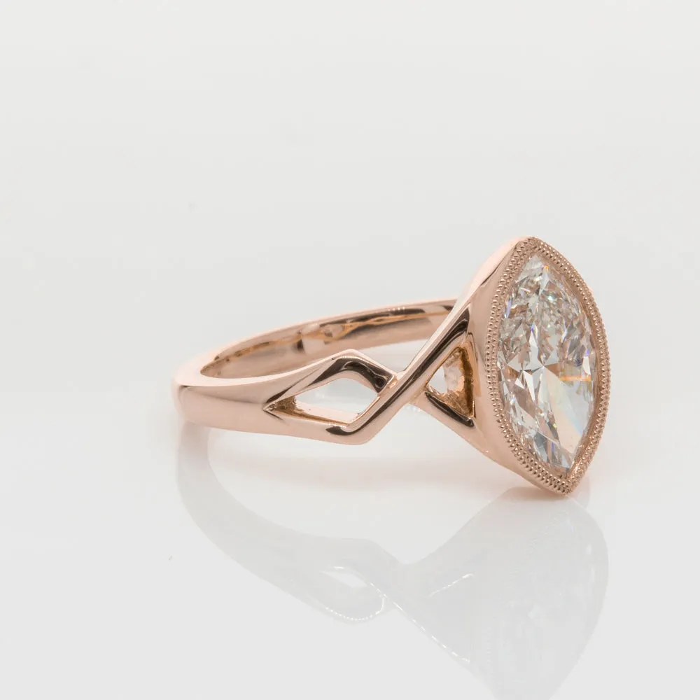 18ct Rose Gold 1.51ct Diamond Snowflake Ring