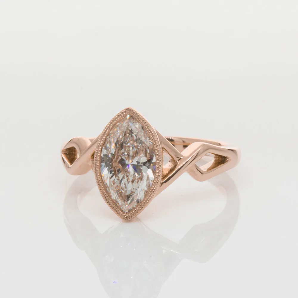 18ct Rose Gold 1.51ct Diamond Snowflake Ring