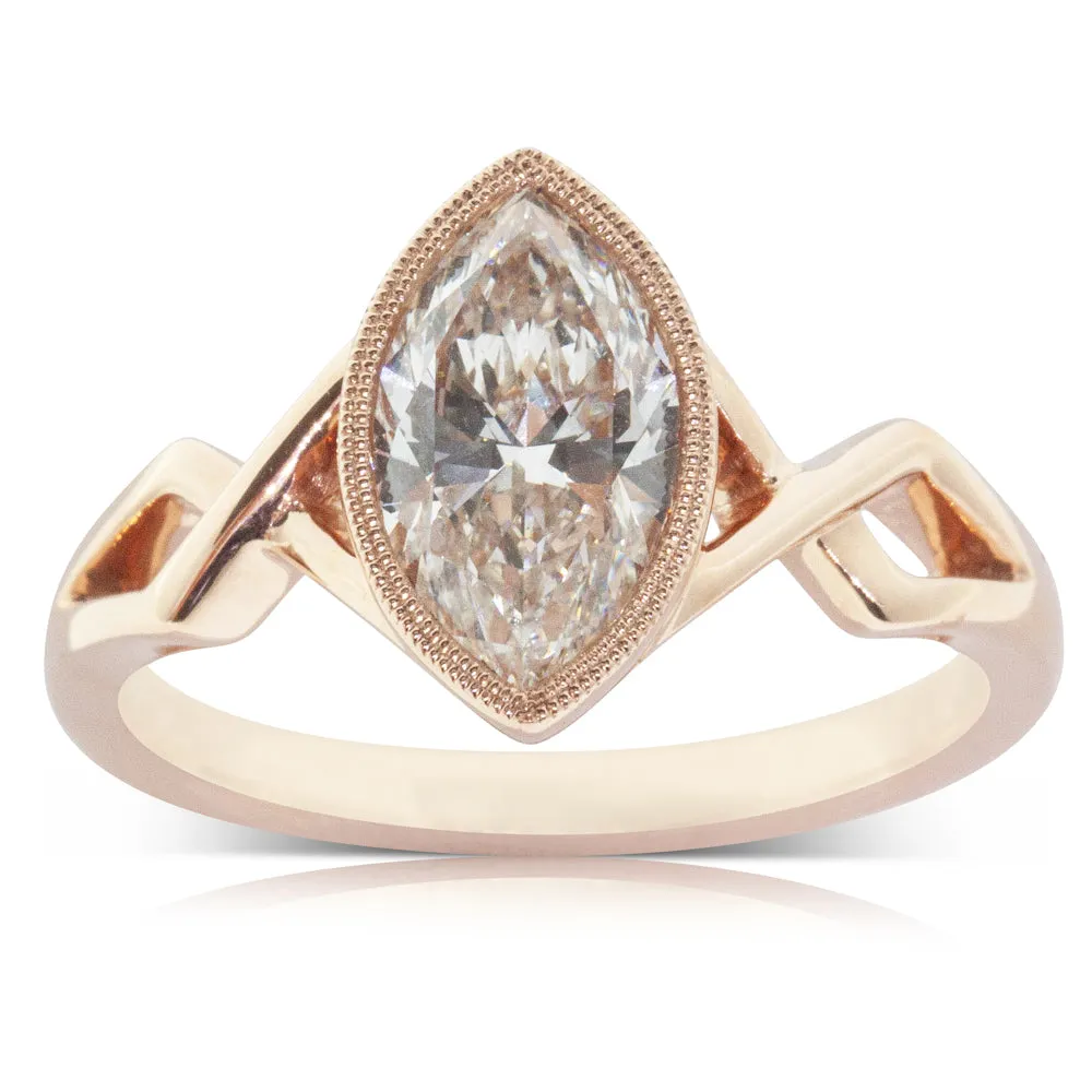 18ct Rose Gold 1.51ct Diamond Snowflake Ring