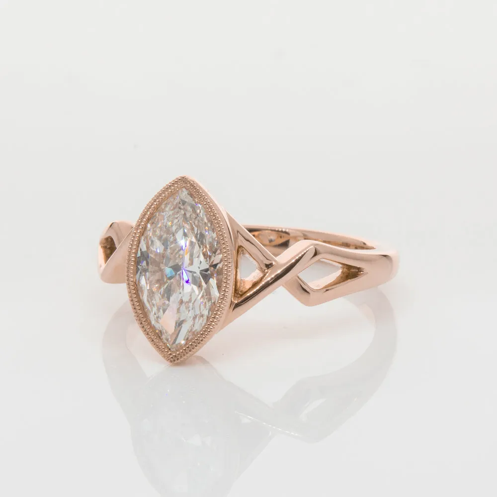 18ct Rose Gold 1.51ct Diamond Snowflake Ring