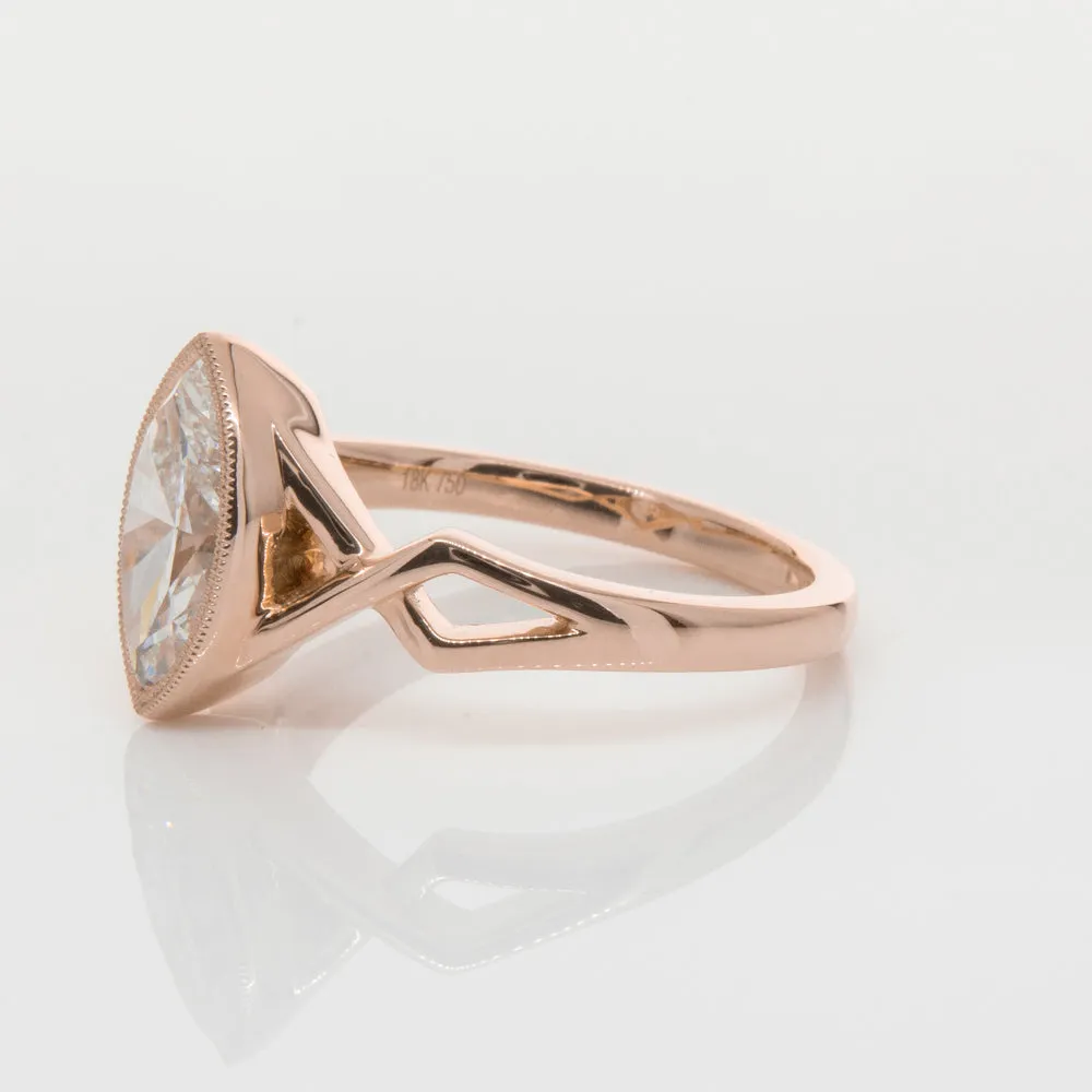 18ct Rose Gold 1.51ct Diamond Snowflake Ring