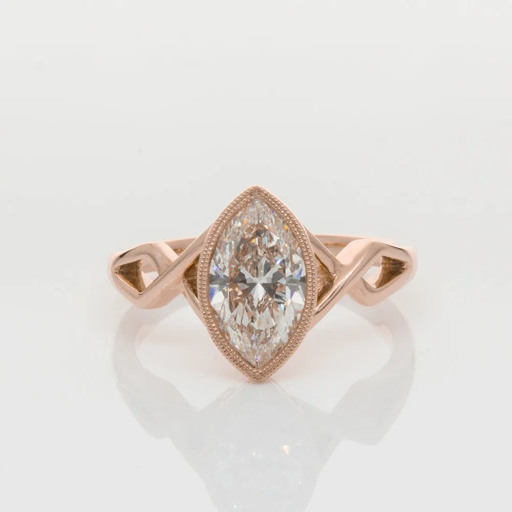 18ct Rose Gold 1.51ct Diamond Snowflake Ring