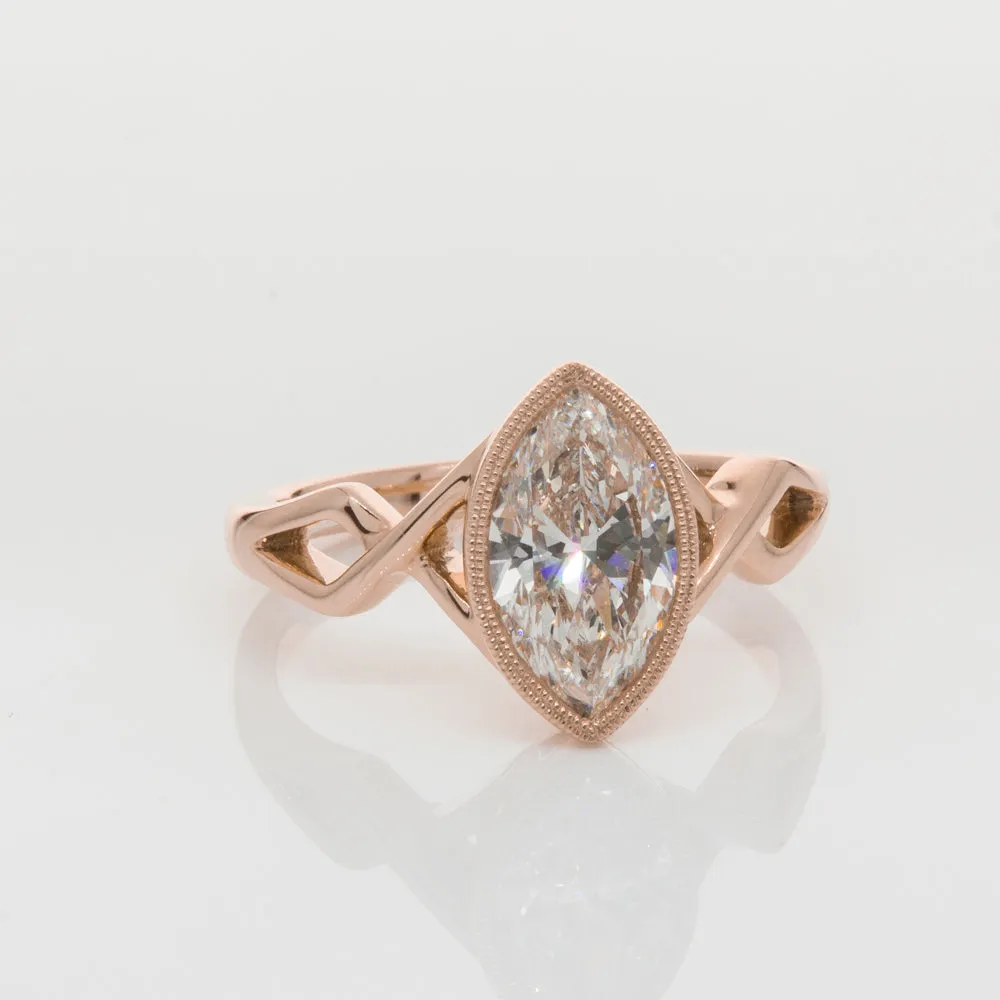 18ct Rose Gold 1.51ct Diamond Snowflake Ring