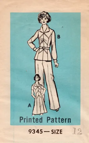 1970's Grit One Piece Dress or Tunic and Pants Pattern - Bust 34" - No. 9345