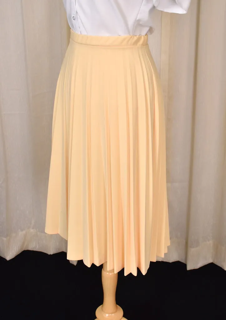 1970s Yellow Pleated Skirt