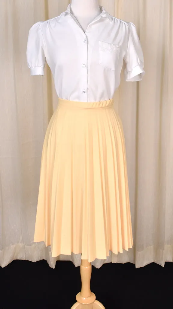 1970s Yellow Pleated Skirt