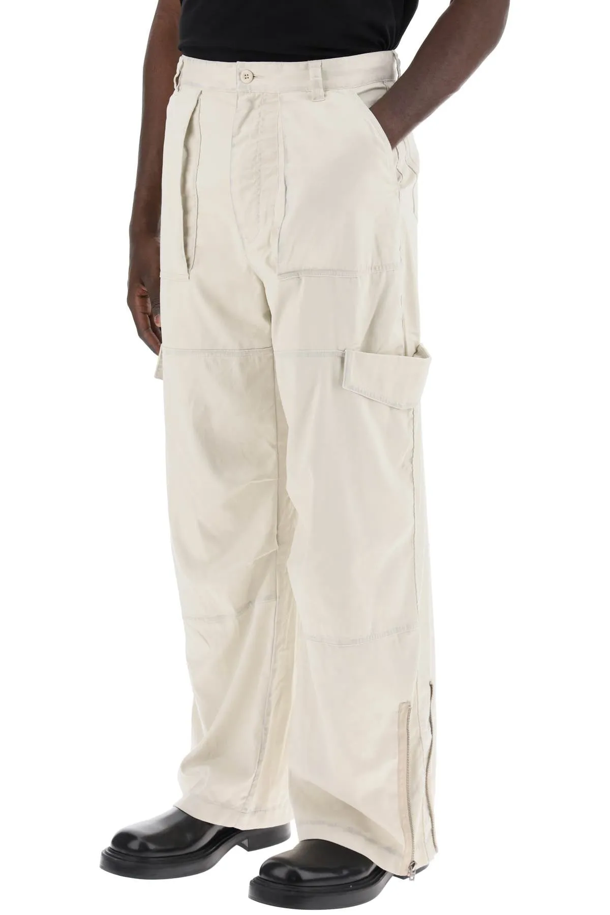 Acne Studios Microfiber Cargo Pants In Seven