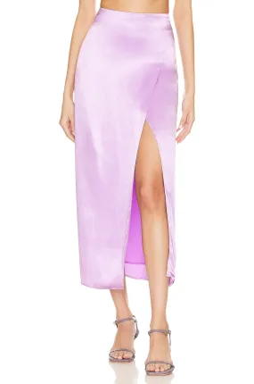 Adelyn Midi Slit Satin Skirt