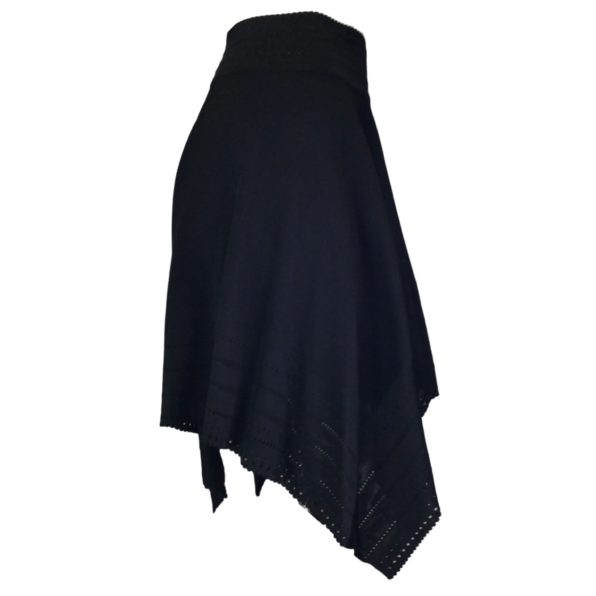 Alexandre Vauthier Black Asymmetric Hem Stretch Knit Skirt