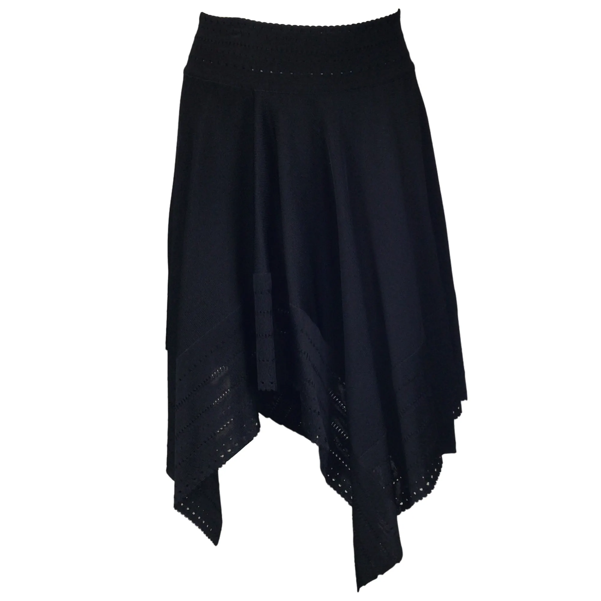 Alexandre Vauthier Black Asymmetric Hem Stretch Knit Skirt