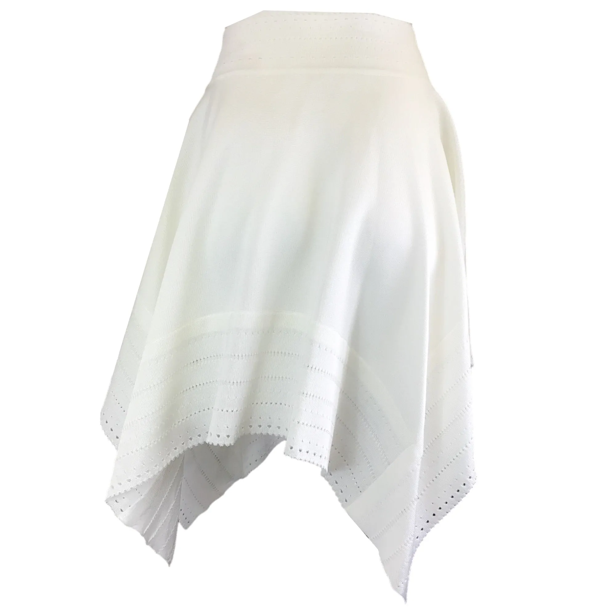 Alexandre Vauthier White Asymmetric Hem Stretch Knit Skirt