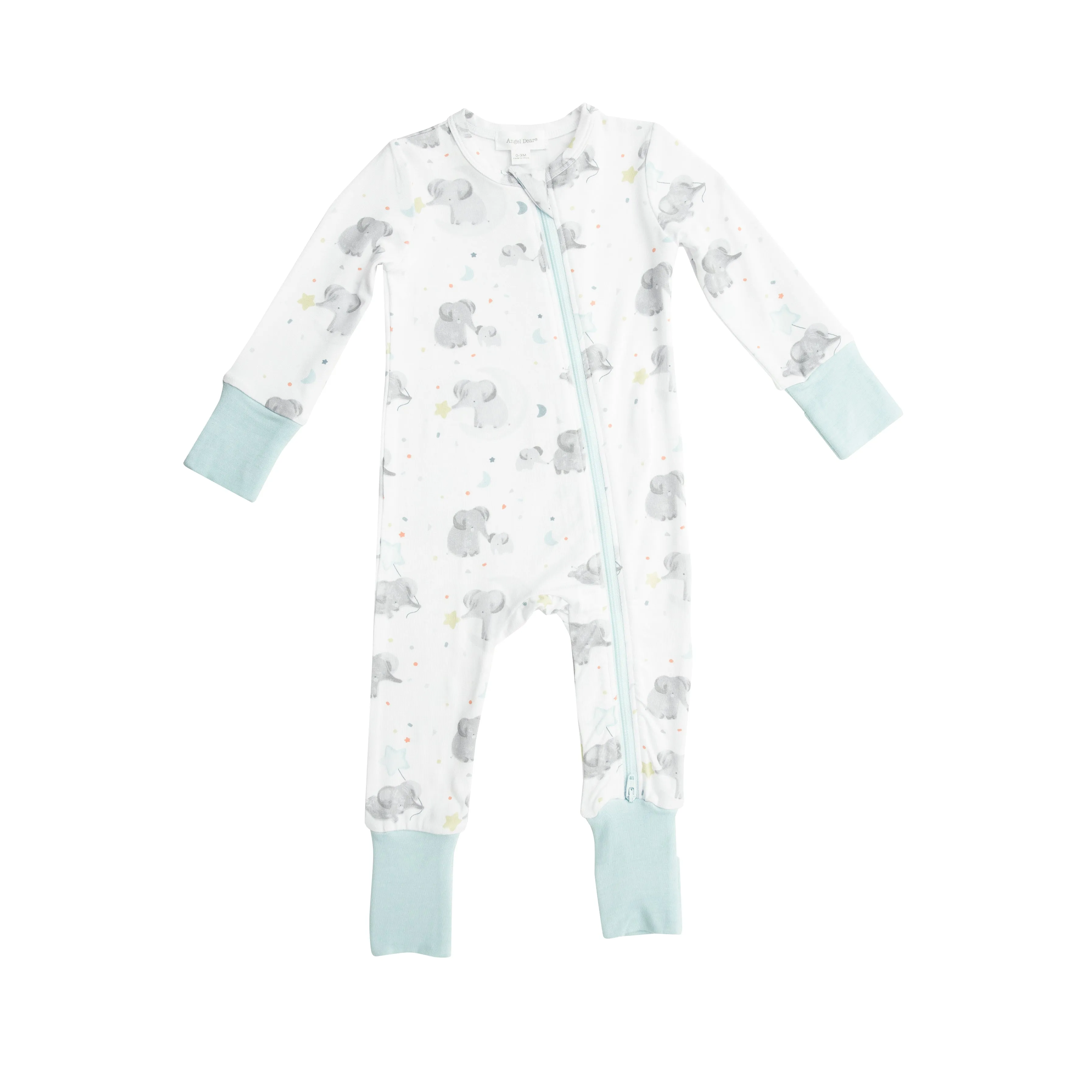 Angel Dear Blue Elephants 2 Way Zipper Romper