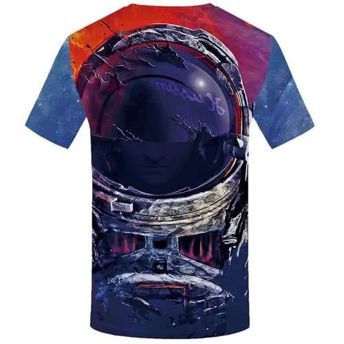 Astronaut T shirts Men Colorful T-shirts Graphic Space T shirts Funny Graffiti Tshirts Casual Ink Tshirt Printed Short Sleeve