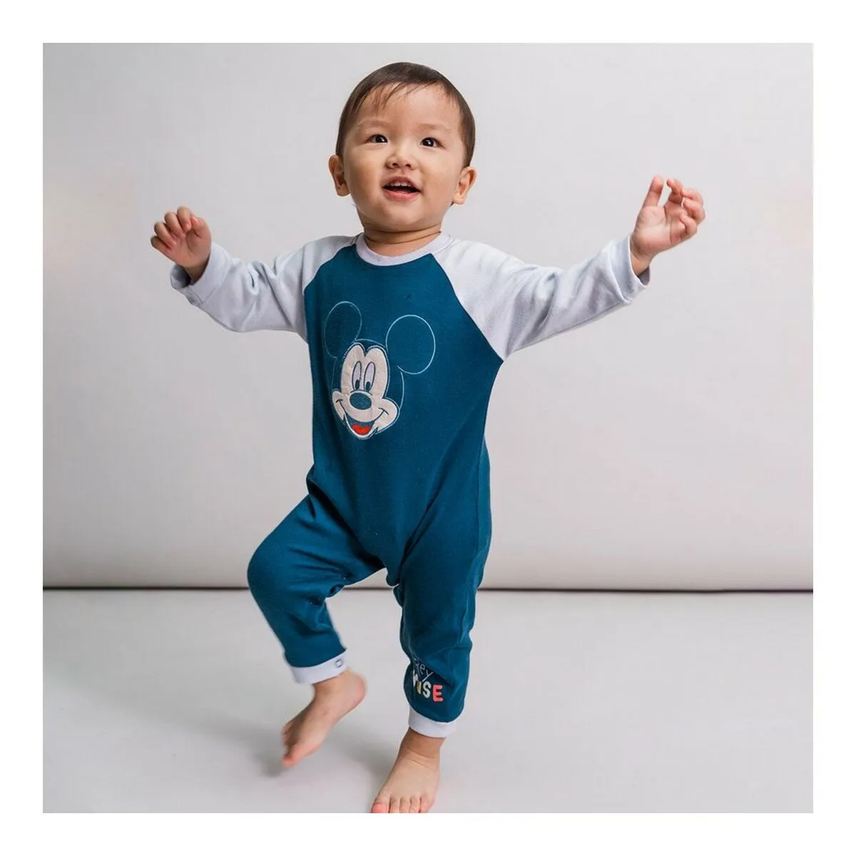 Baby's Long-sleeved Romper Suit Mickey Mouse Blue