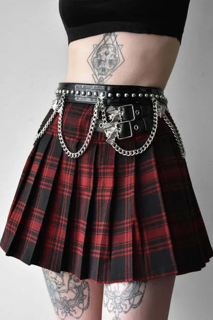 Bad Girl Skirt Red Tartan Plaid