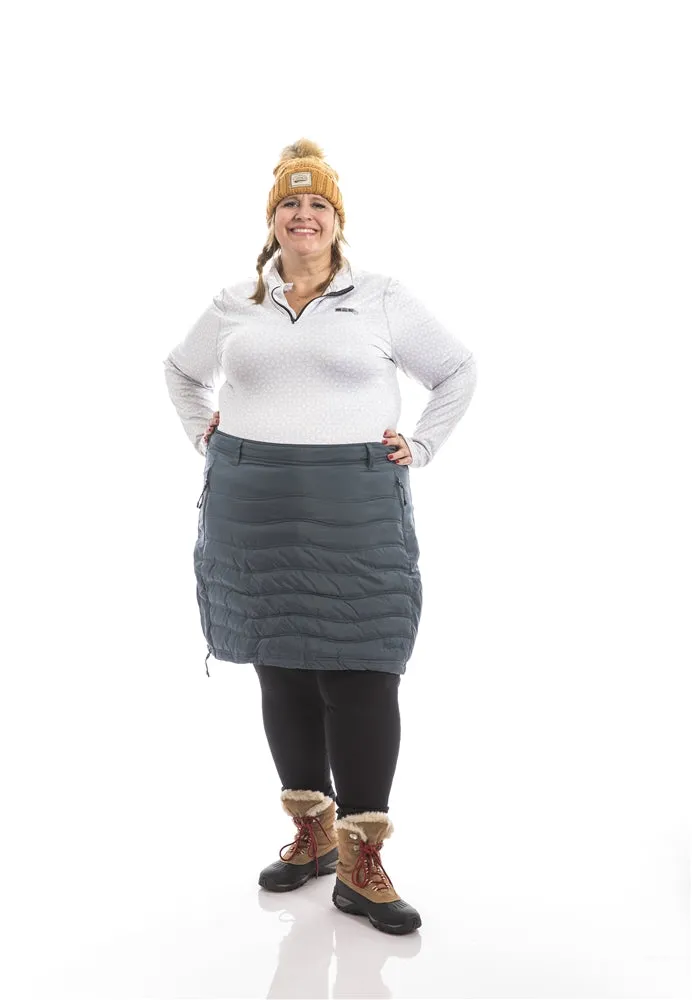 Bergen Mid Length Plus Size Skirt | Blue Gray