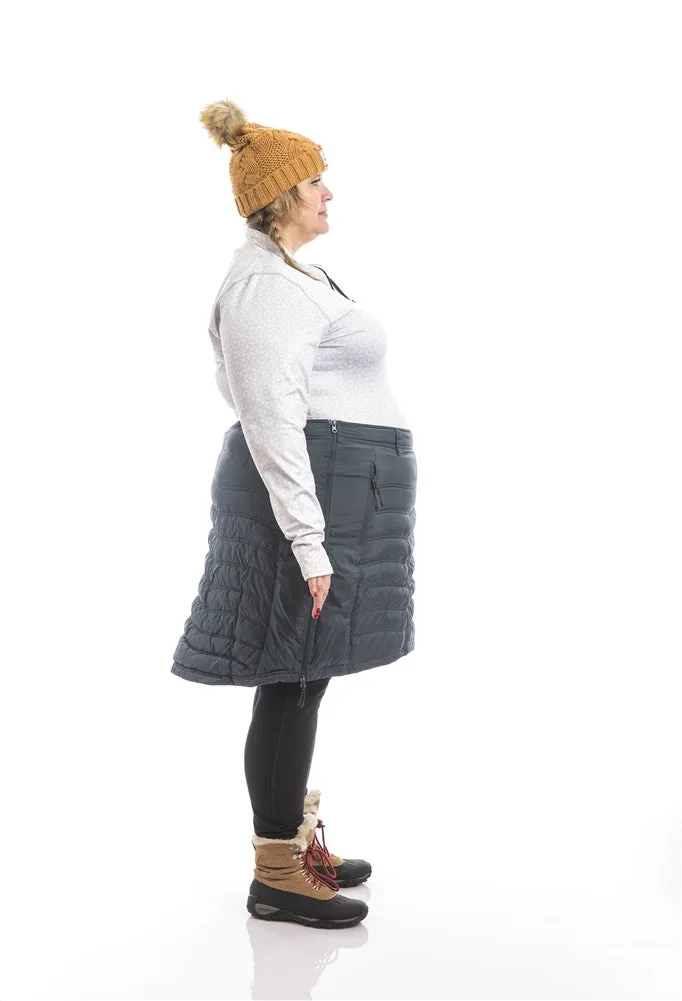 Bergen Mid Length Plus Size Skirt | Blue Gray