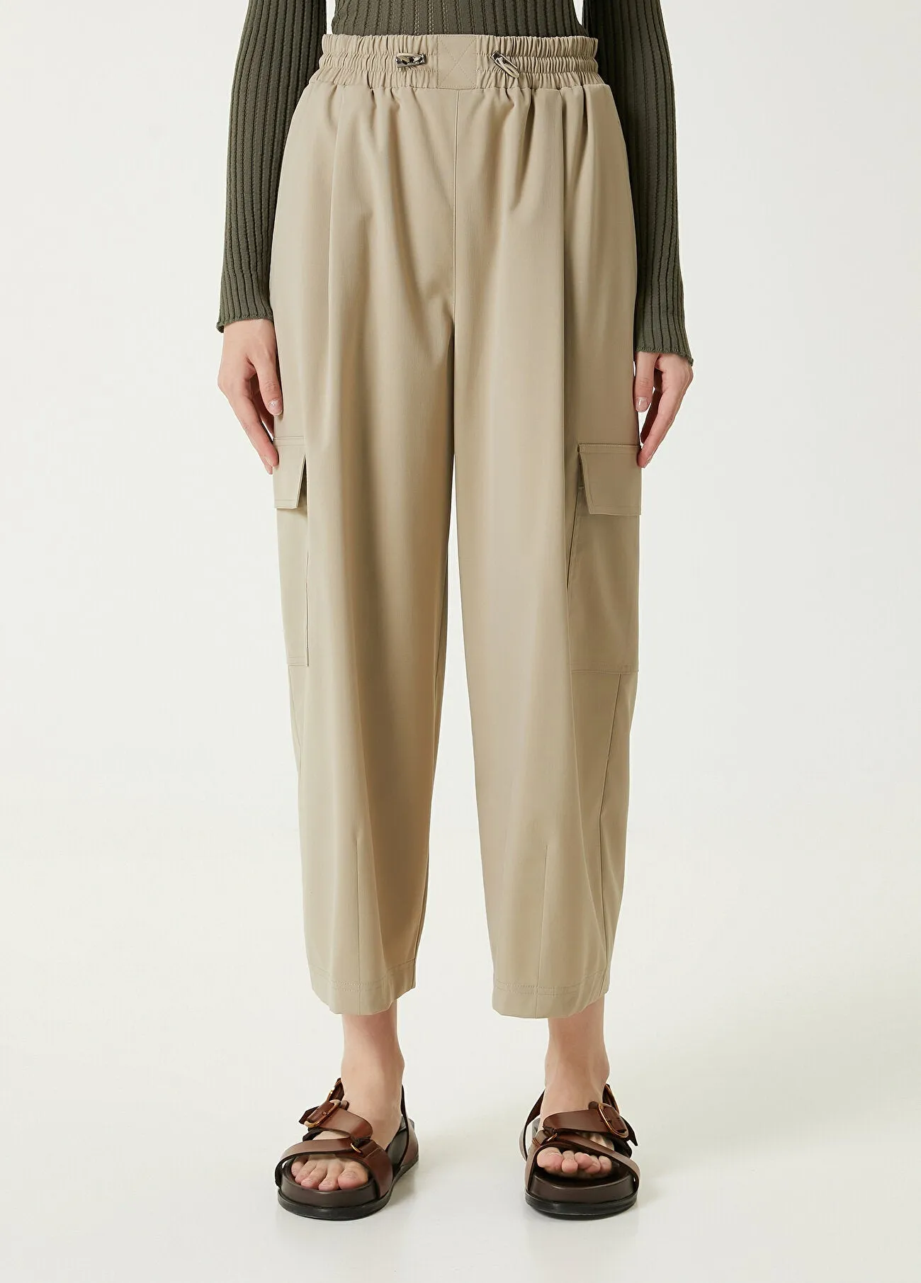 Beymen Club Drawstring Detail Cargo Trousers Light Khaki