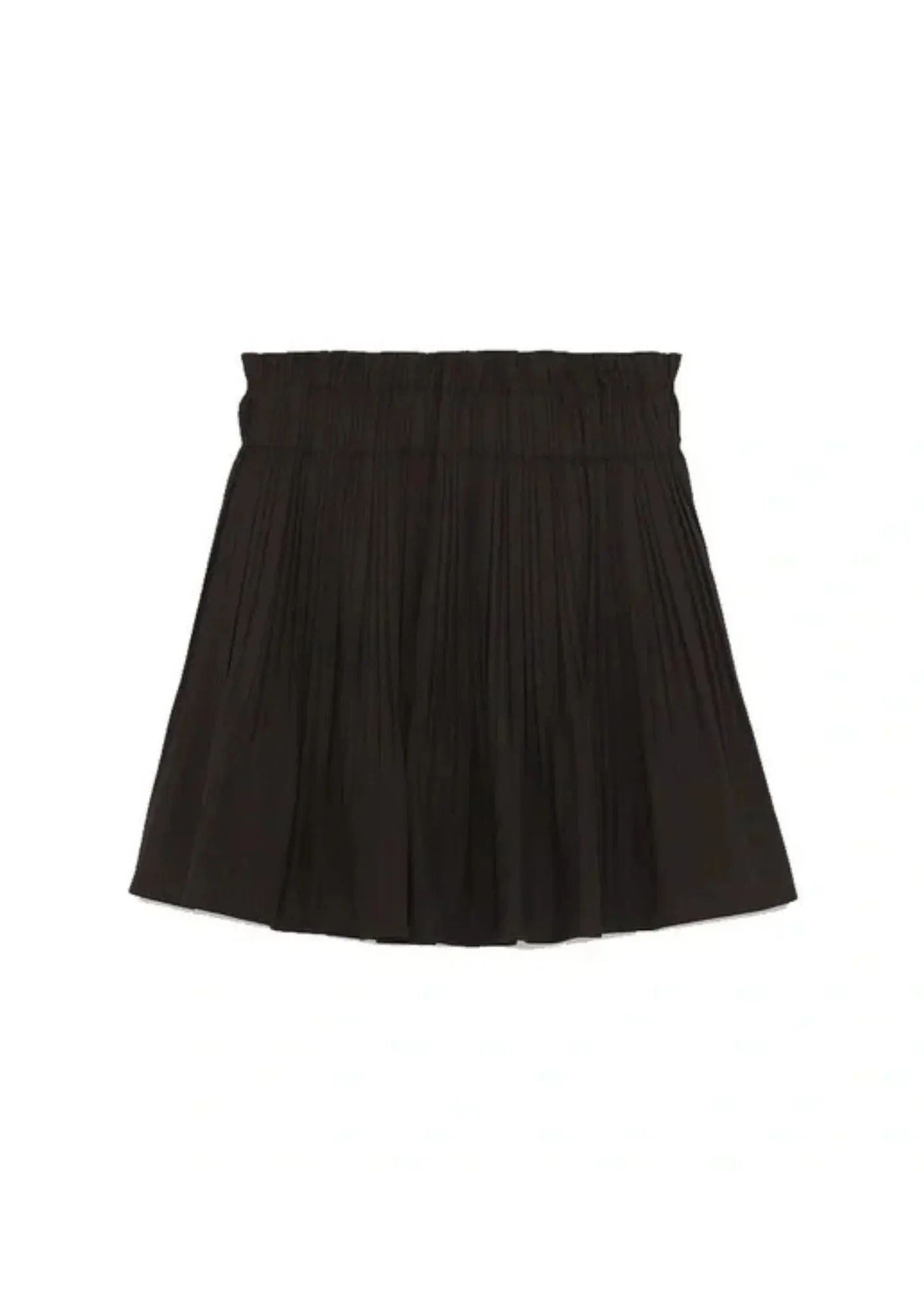 BLACK PLEATED MINI SKIRT