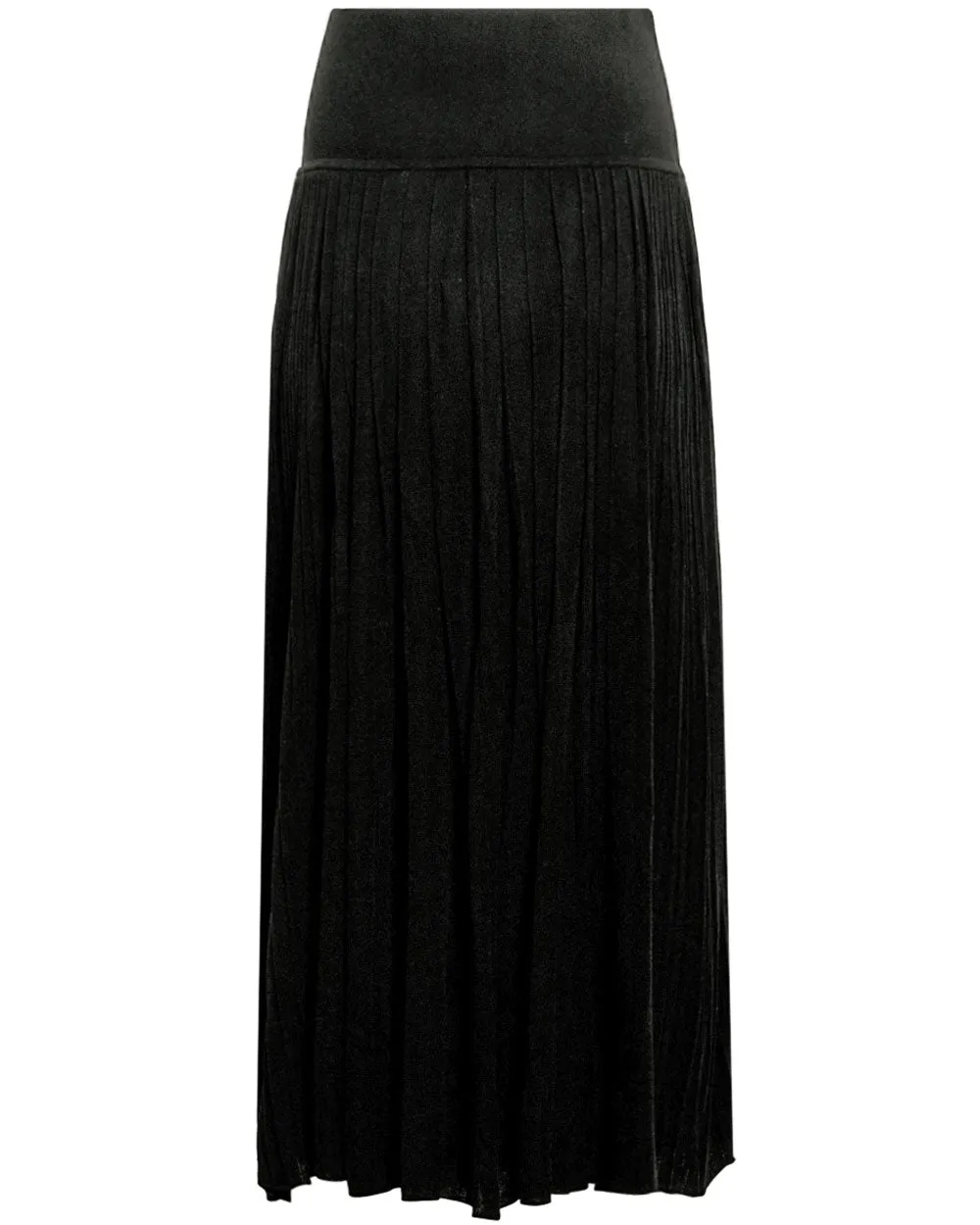 Black Silk Pleat Skirt