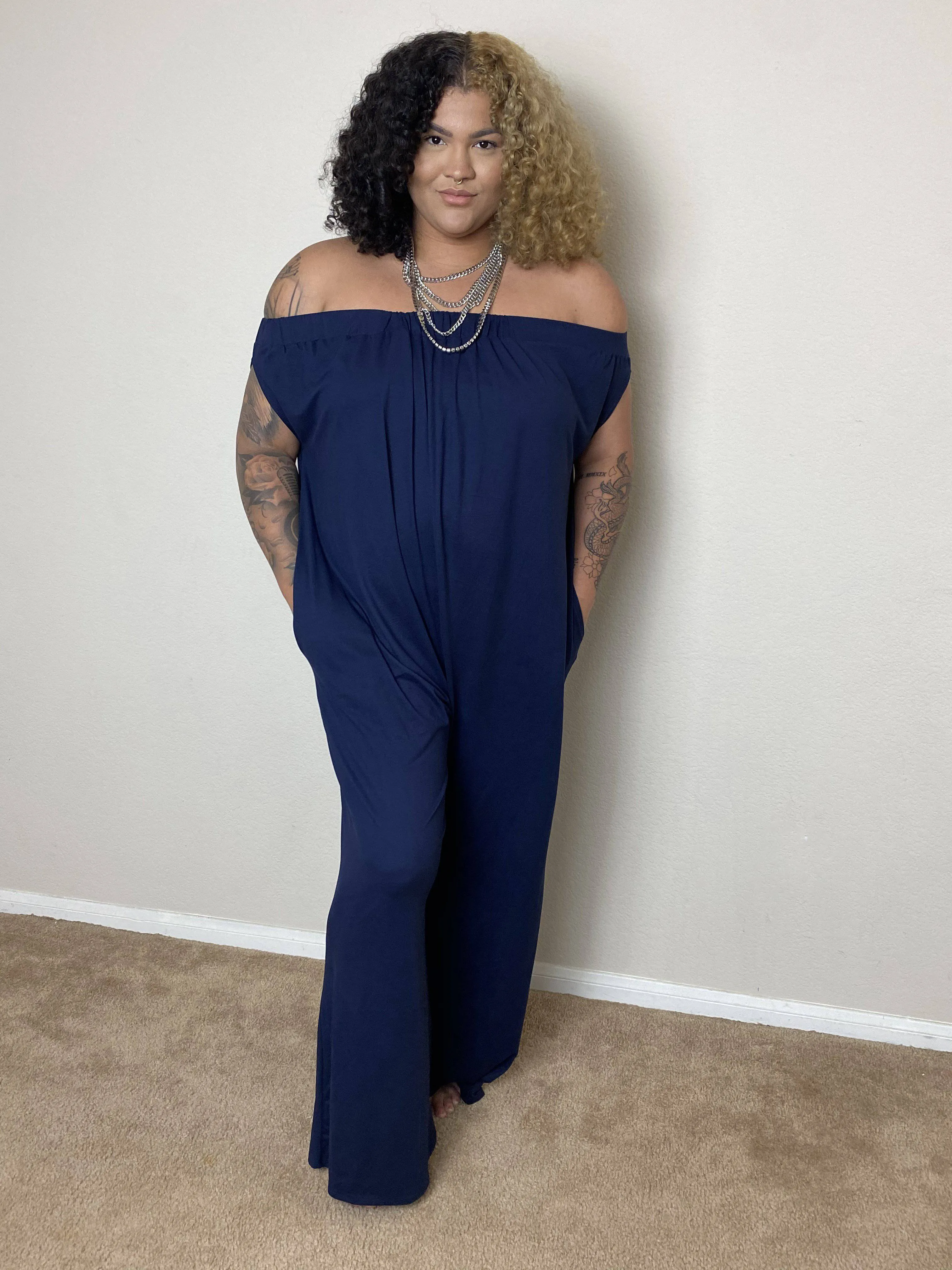 Blue Bombshell Plus Size Romper