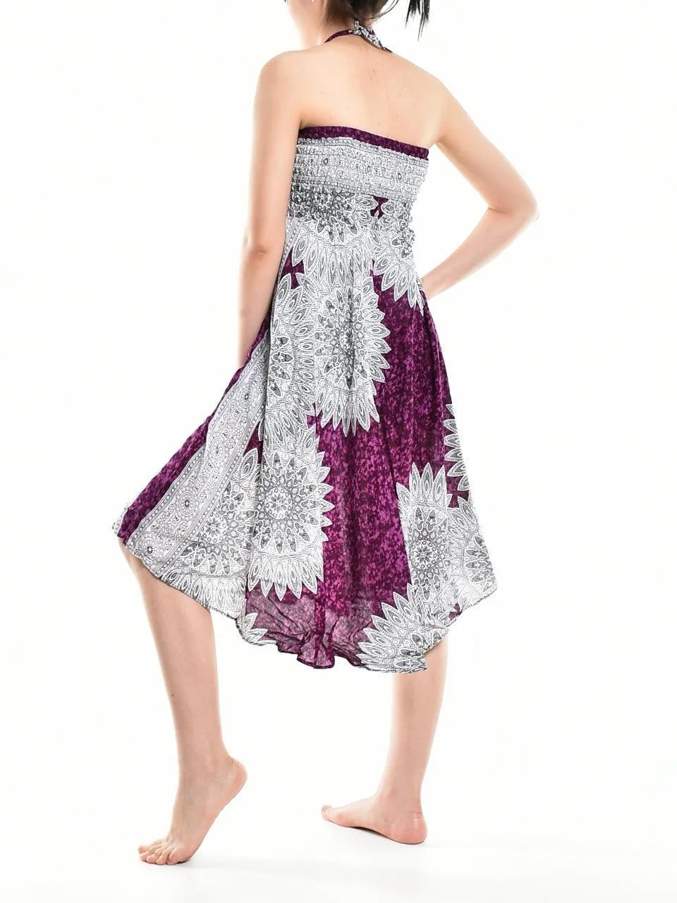 Bohotusk Purple Snowflake Long Skirt With Coconut Buckle (& Strapless