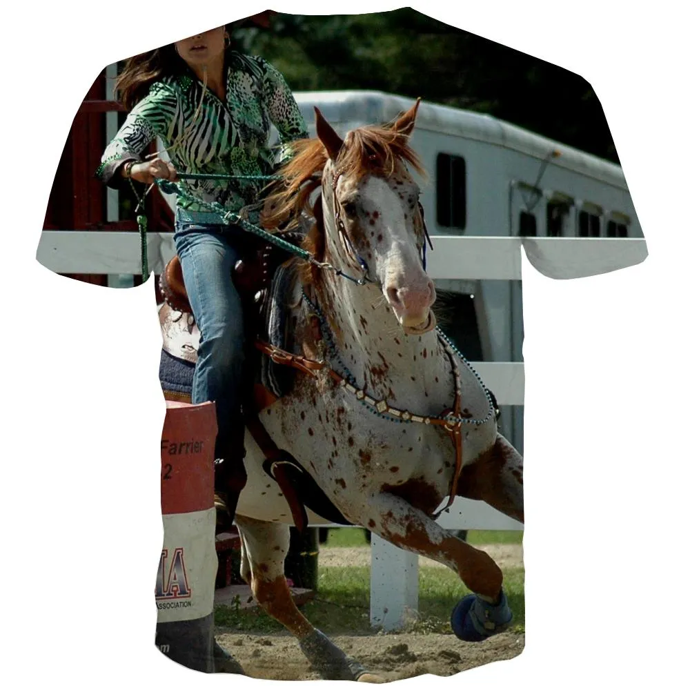 Borse T-shirt Men Competition Tshirt Printed Raced Shirt Print Equestrian Tshirt Anime