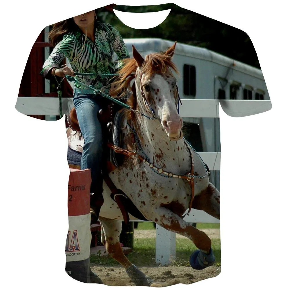 Borse T-shirt Men Competition Tshirt Printed Raced Shirt Print Equestrian Tshirt Anime