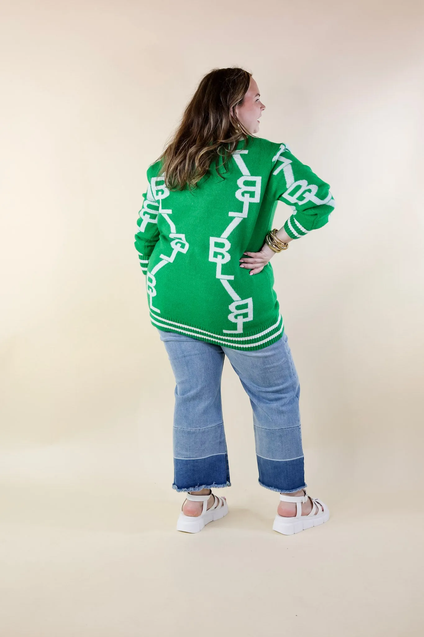 BuddyLove | Varsity Cardigan in Shady Glade (Green)