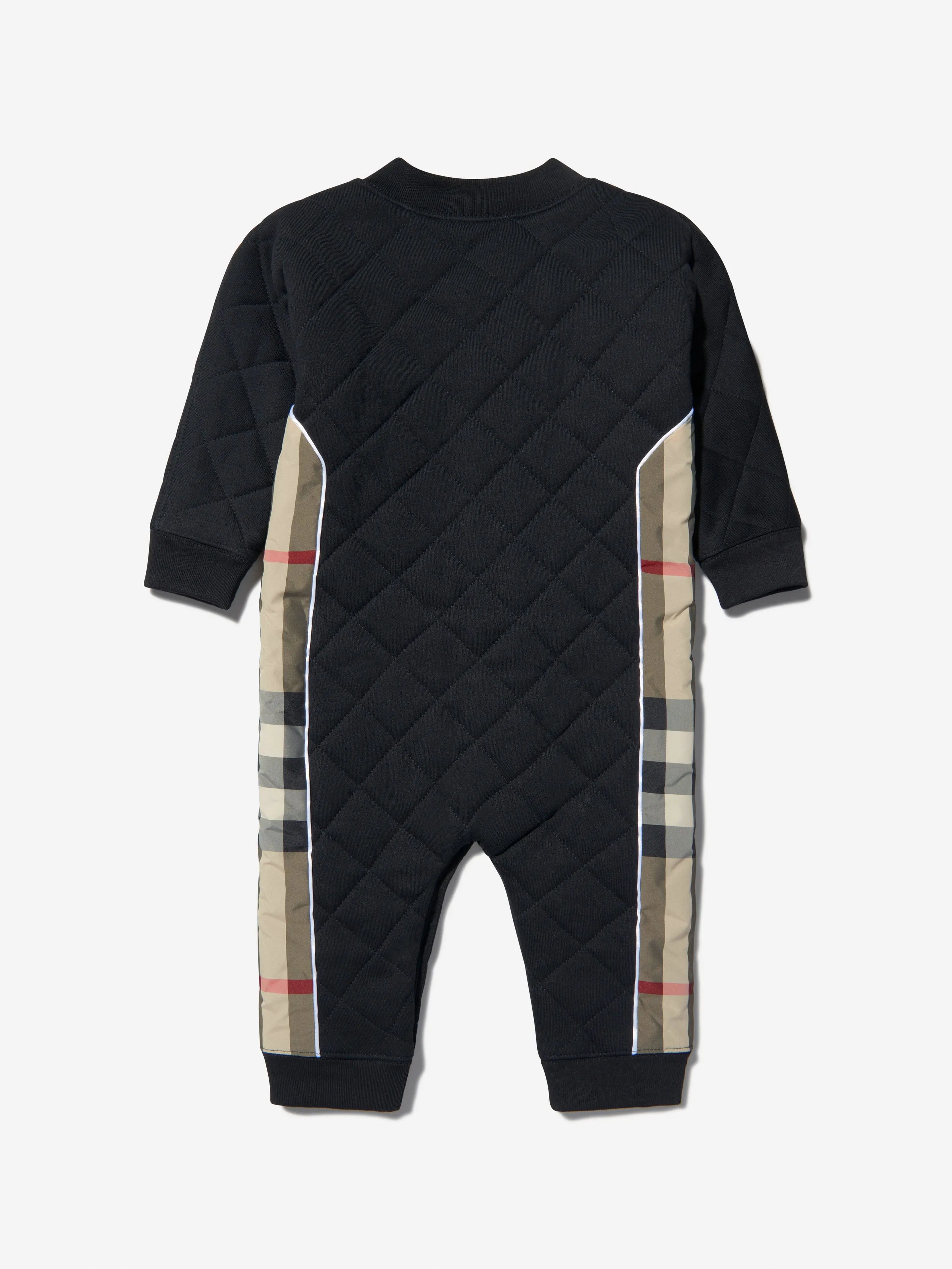 Burberry Baby Unisex Cotton Check Trim Romper