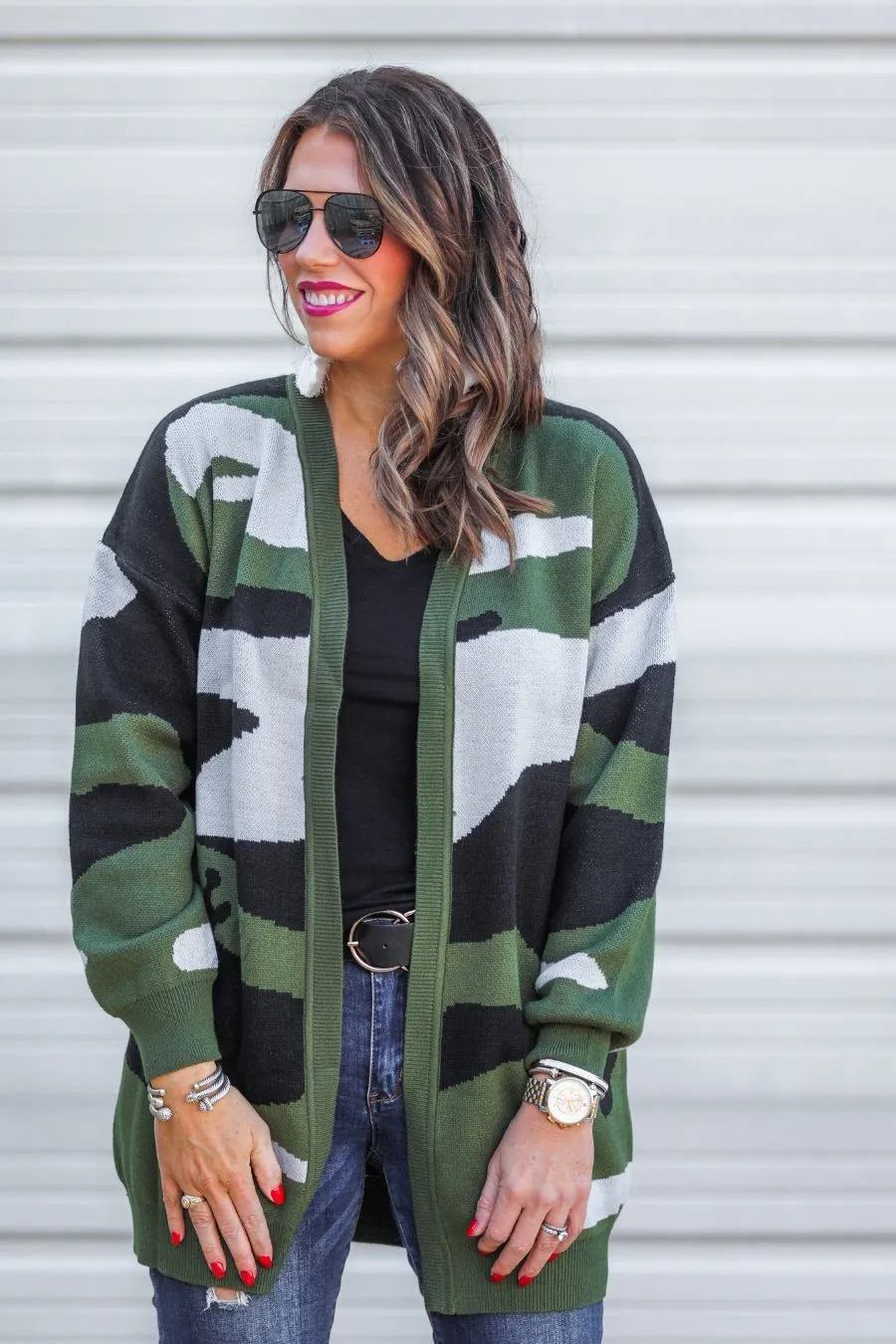 Caleb Camo Knit Cardigan