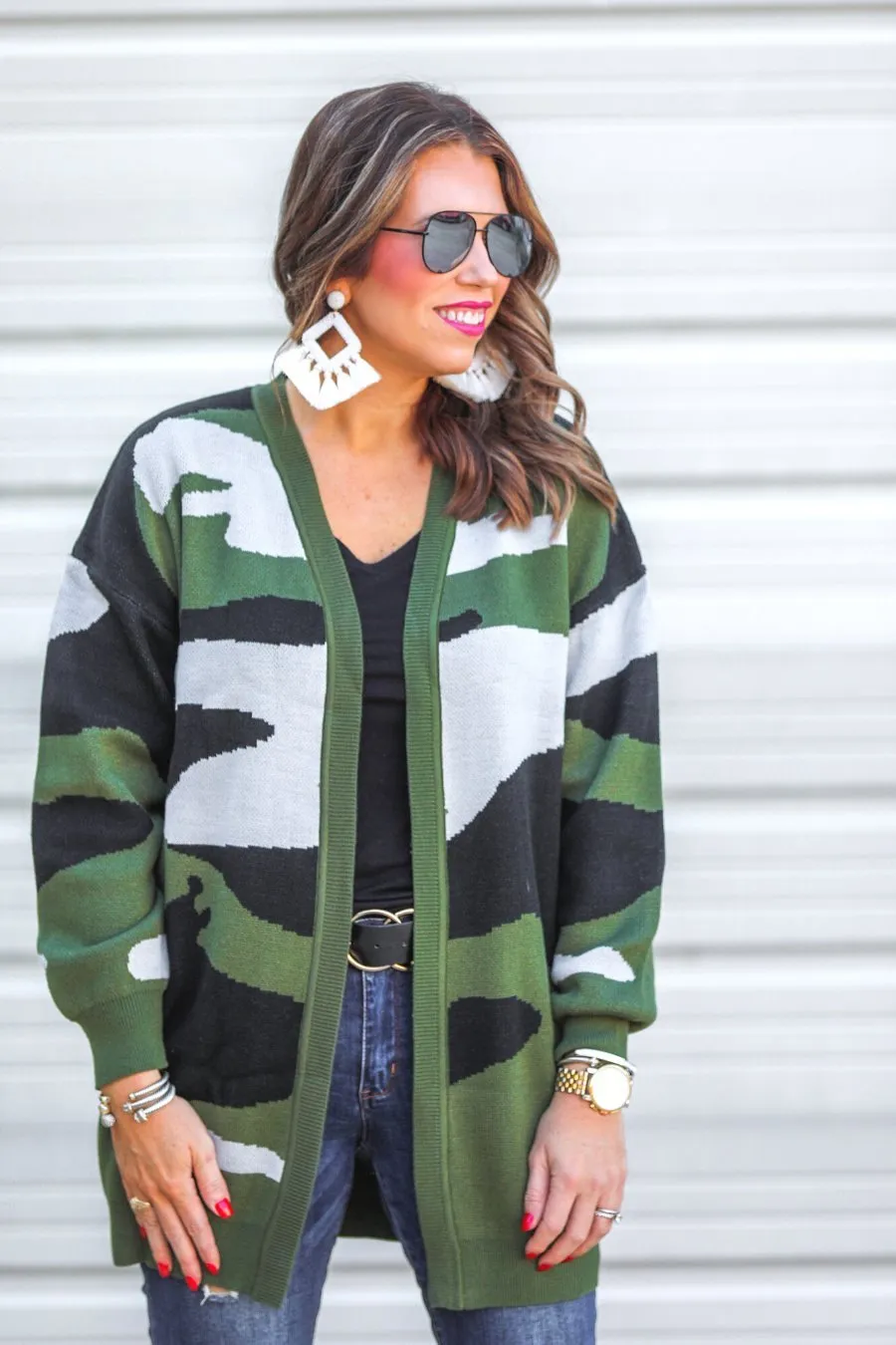 Caleb Camo Knit Cardigan