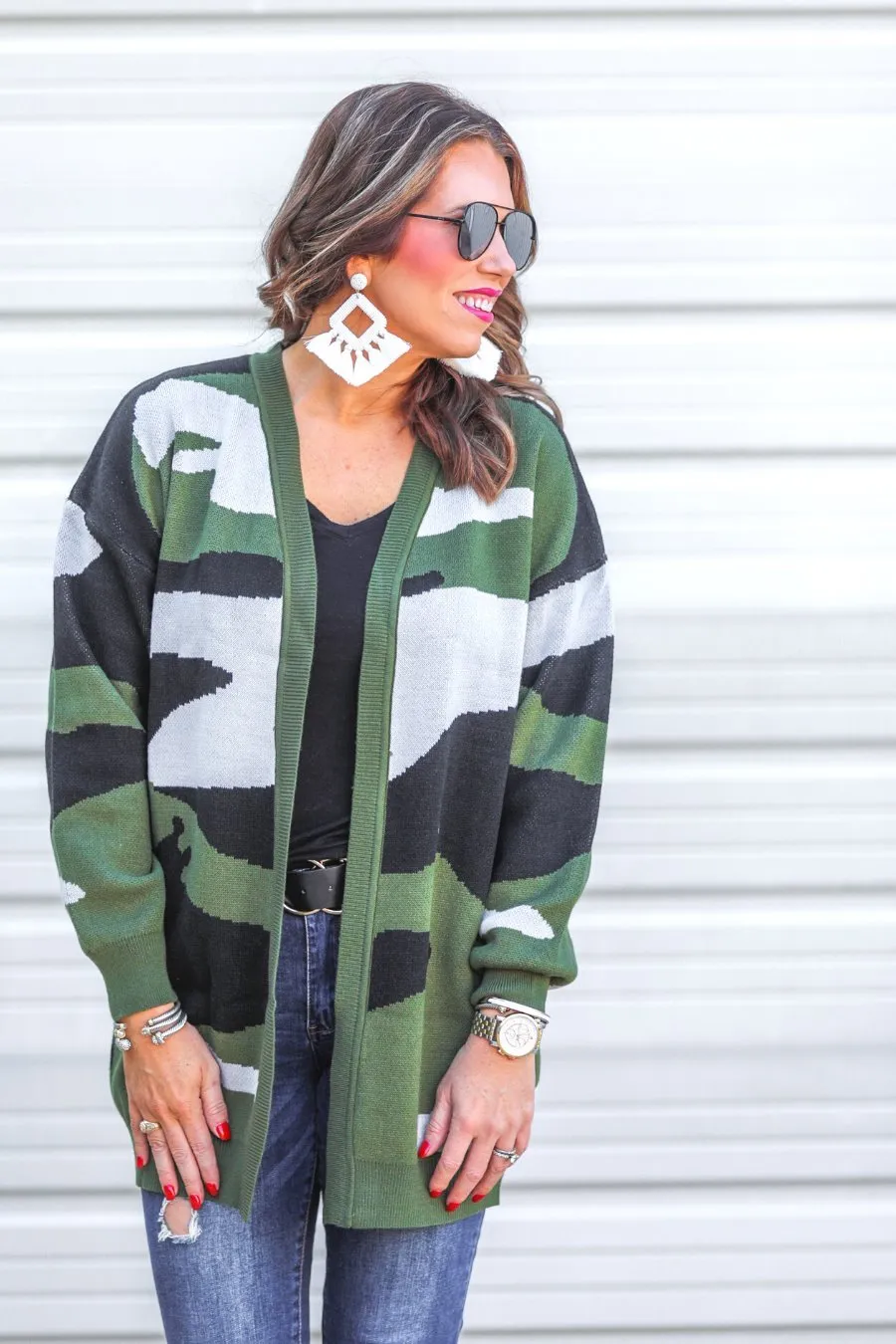 Caleb Camo Knit Cardigan