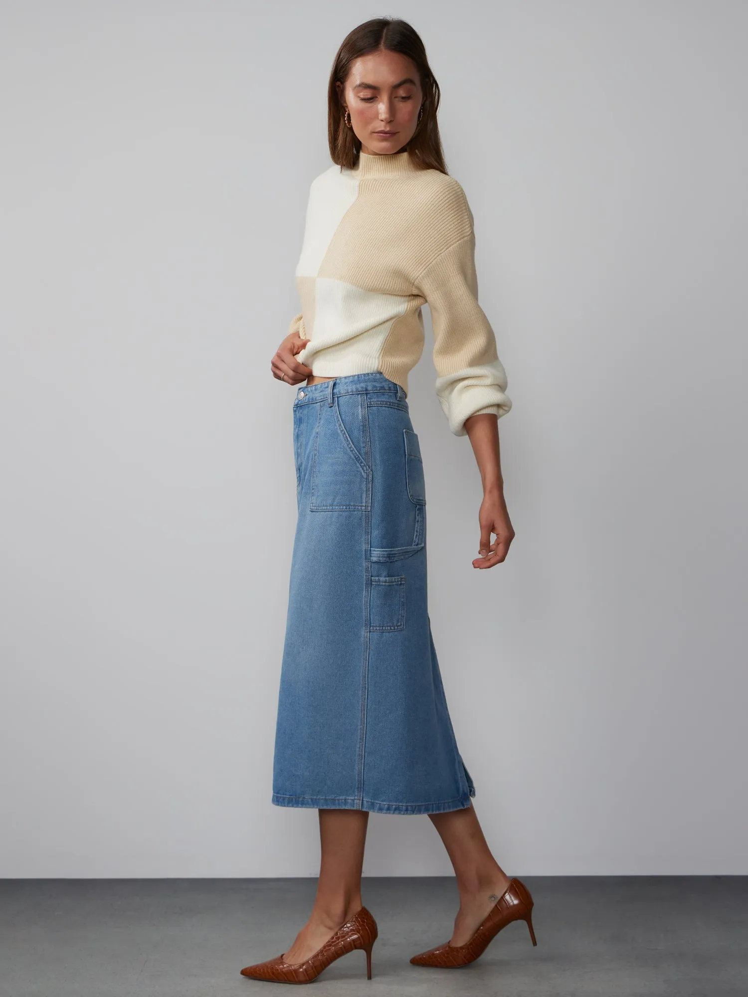 Cargo Pocket Denim Skirt