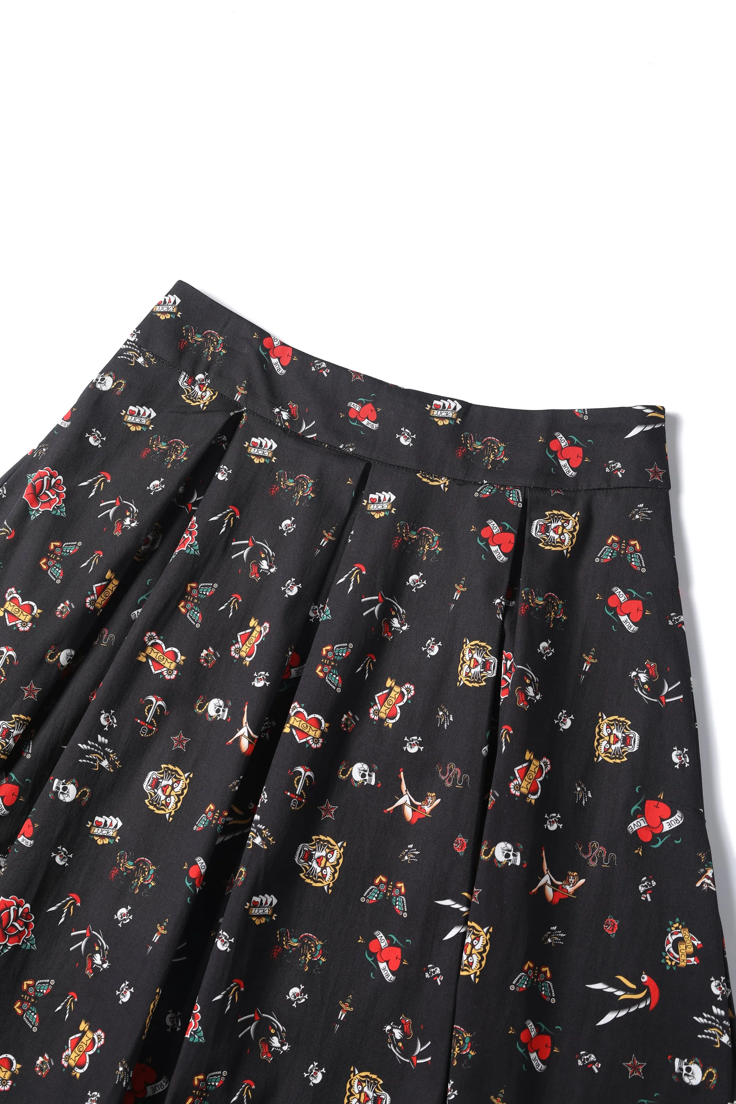 Carolyn Rockabilly Old School Tattoo Flared Skirt