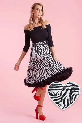 Carolyn Zebra Print Swing Skirt