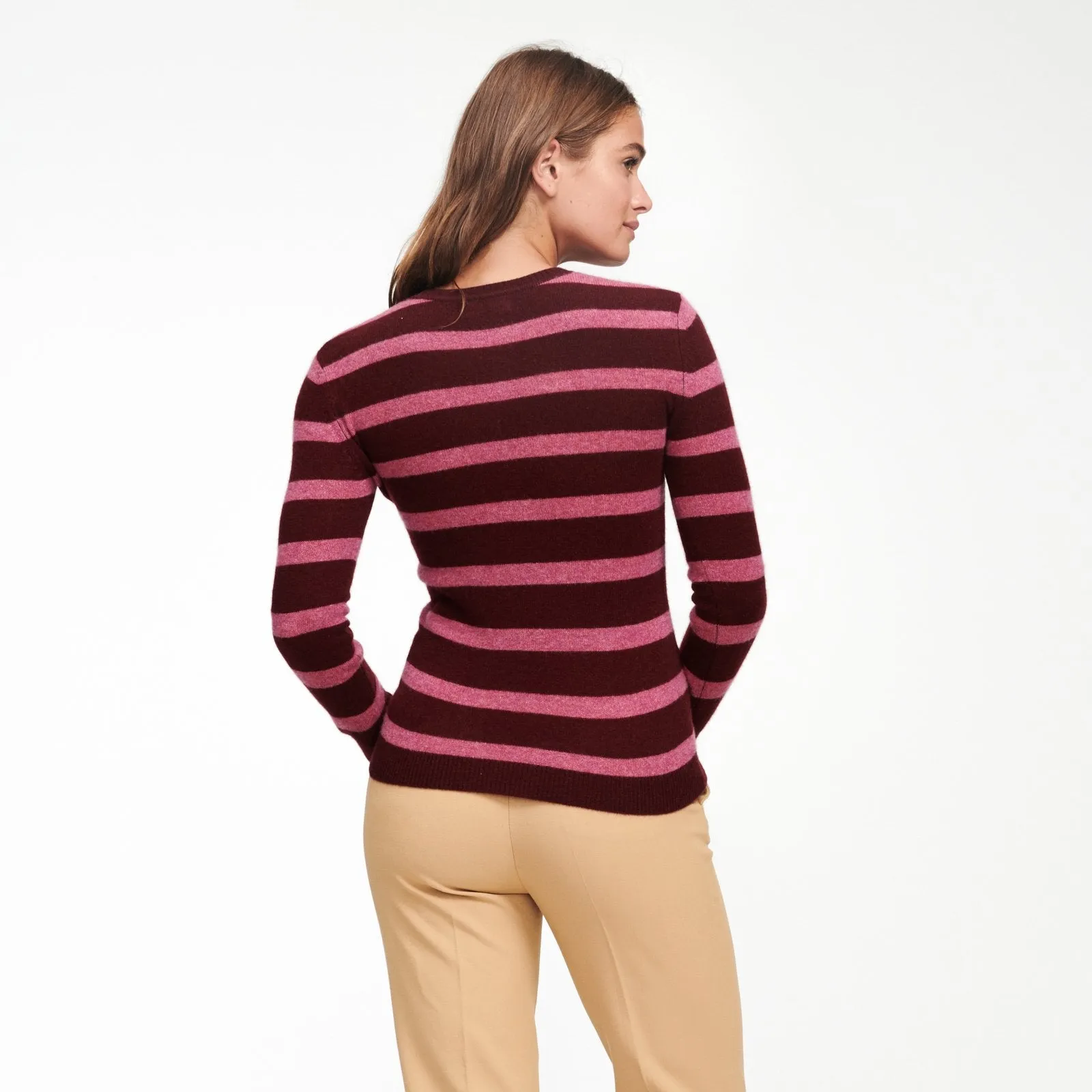 Cashmere Striped Crewneck Sweater