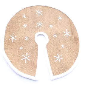 Celebrations Tan/White Snowflake Tree Skirt 12 in.