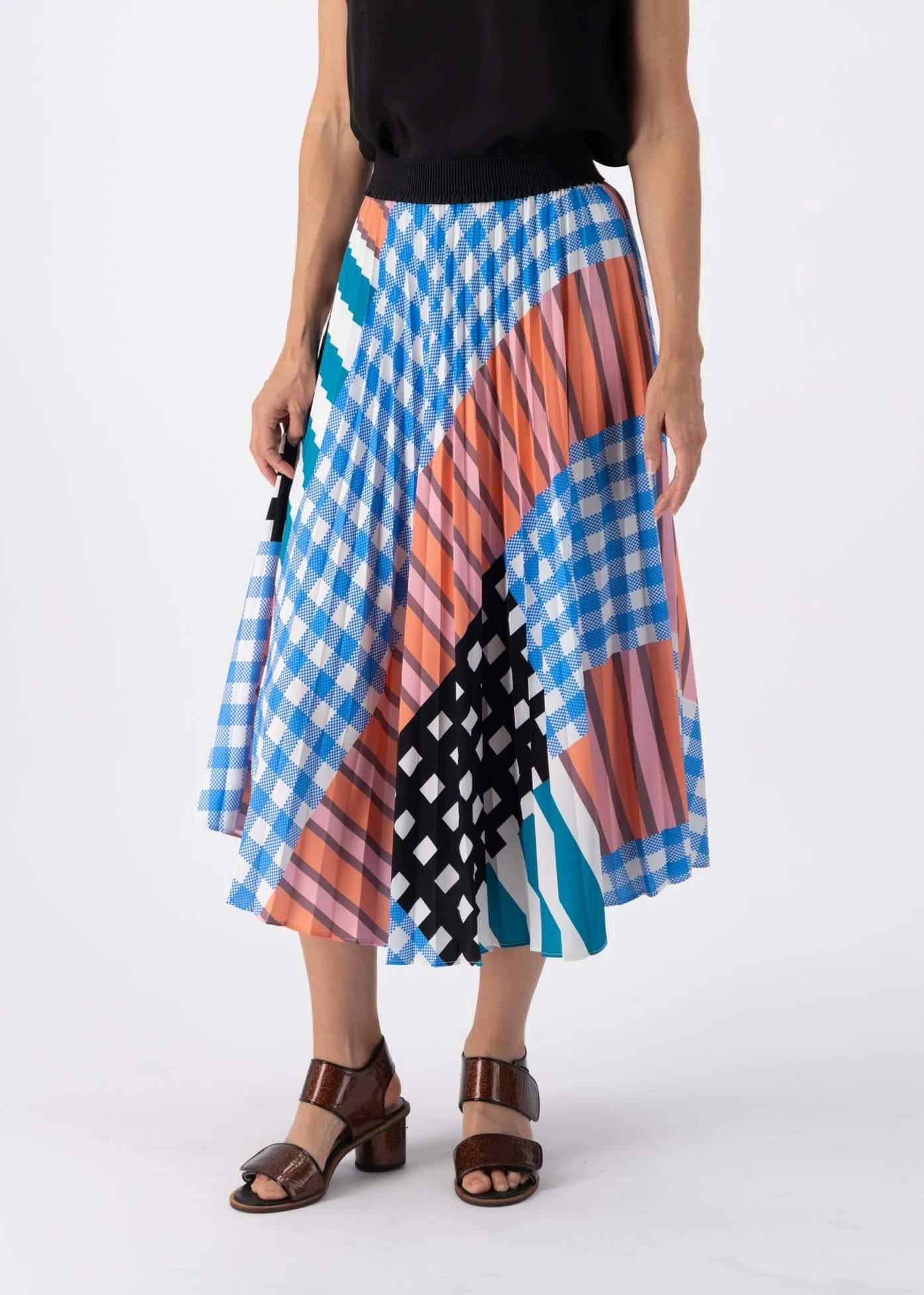 Central Park Pleated Skirt Blue