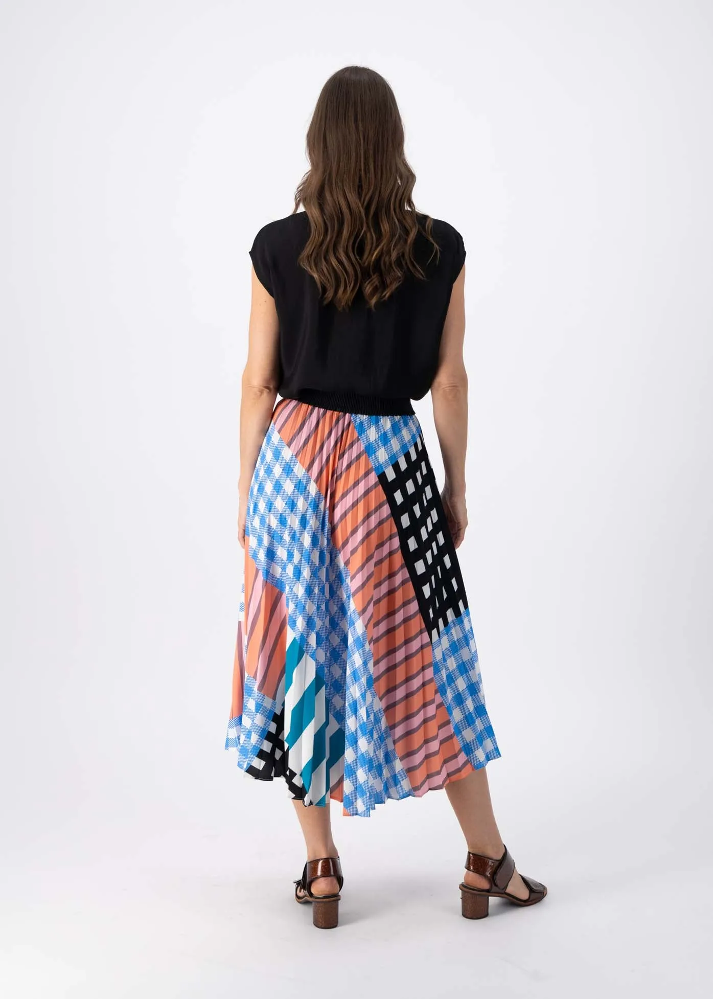 Central Park Pleated Skirt Blue