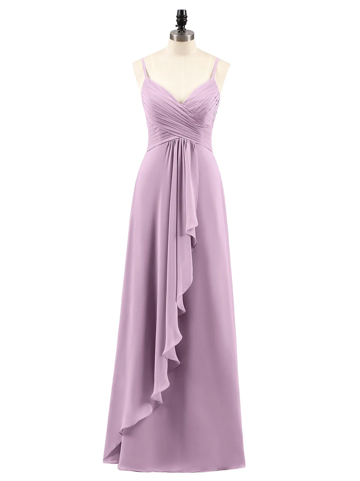 Chiffon Bridesmaid Dresses with Cascade Skirt-Wisteria