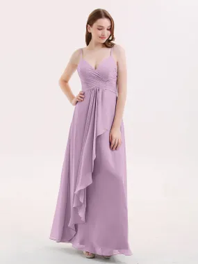 Chiffon Bridesmaid Dresses with Cascade Skirt-Wisteria