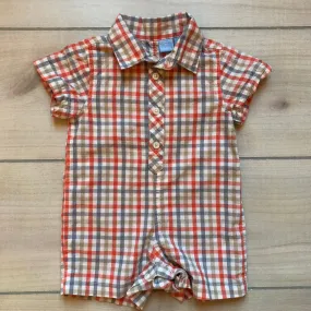 Children's Place Orange & Gray Checkered Romper