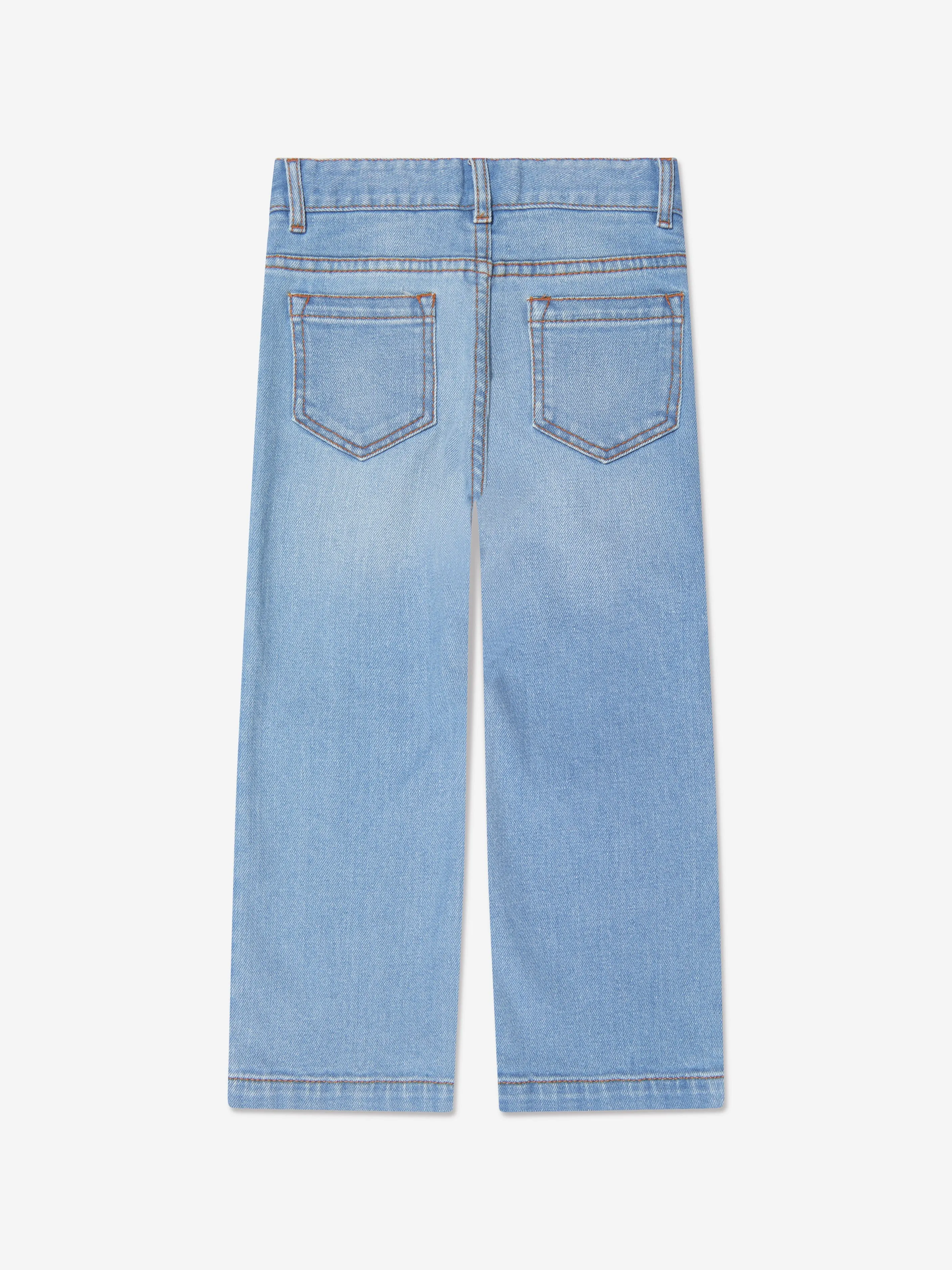 Chloé Girls Organic Cotton Denim Trousers in Blue