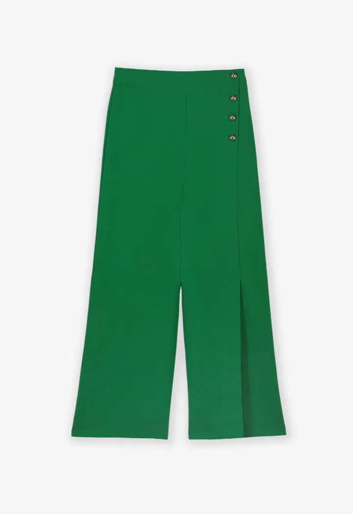 Choice Trousers With Metal Button Accessory Green