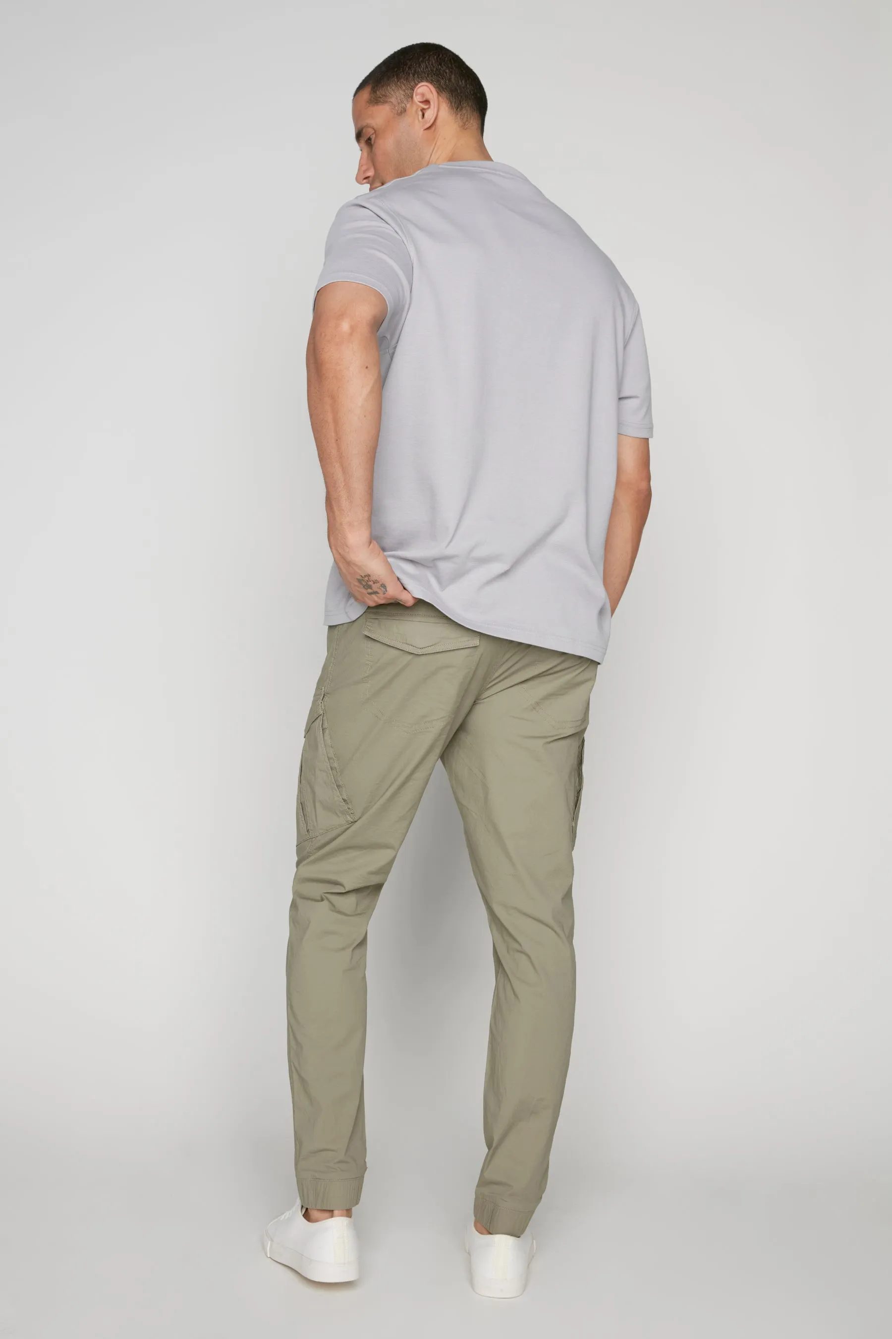 COHEN - 5 Pocket Stretch Poplin Cargo Jogger - Light Olive